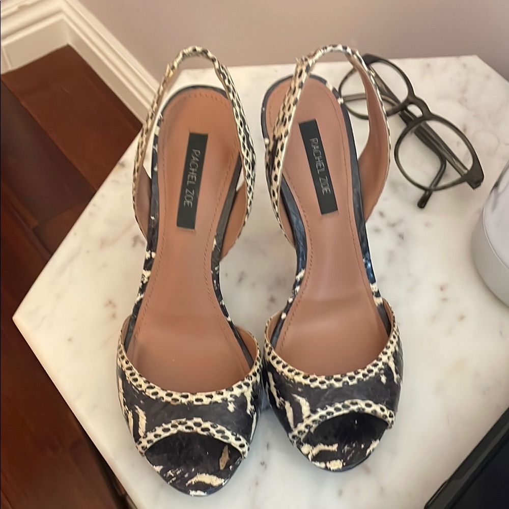 Rachel Zoe Black and White Geometric Heels